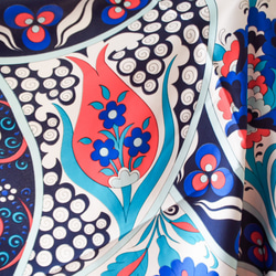 トルコ・オリエンタルスカーフ・silk-art-A02・B品ネイビー送料無料 9枚目の画像
