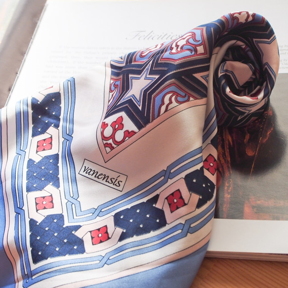 【スカーフが織りなす不思議な魔法】トルコ・オリエンタルスカーフ・ブルー 2枚目の画像