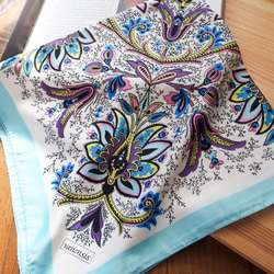土耳其/東方圍巾/ Silk-art-A11 /免費送貨/天藍色 第1張的照片