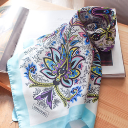 土耳其/東方圍巾/ Silk-art-A11 /免費送貨/天藍色 第3張的照片