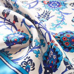 トルコ・オリエンタルスカーフ・silk-art-A13・トルコブルー・送料無料・再販 2枚目の画像