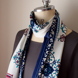 特別価格・オリエンタルストール・トルコ・レーヨン・ラーレNB 3枚目の画像