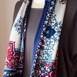 特別価格・オリエンタルストール・トルコ・レーヨン・ラーレNB 6枚目の画像