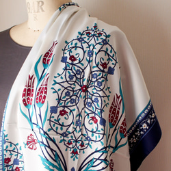 特別価格・オリエンタルストール・トルコ・レーヨン・ラーレNB 7枚目の画像