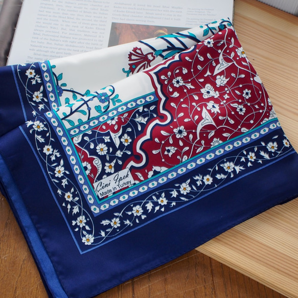 特別価格・オリエンタルストール・トルコ・レーヨン・ラーレNB 1枚目の画像