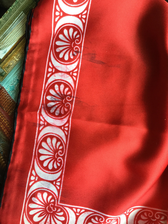 土耳其東方圍巾絲綢藝術A24紅色B貨免費送貨 第10張的照片
