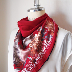 土耳其東方圍巾絲綢藝術A24紅色B貨免費送貨 第7張的照片