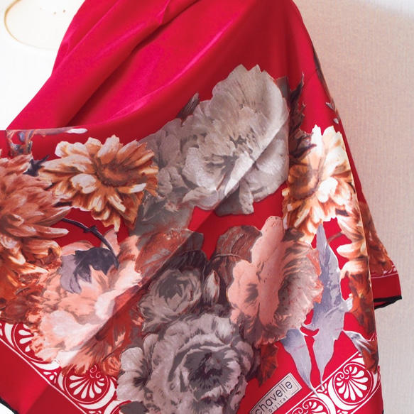 土耳其東方圍巾絲綢藝術A24紅色B貨免費送貨 第8張的照片