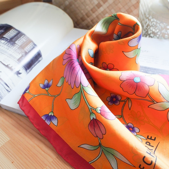 土耳其·東方圍巾·真絲藝術A25·橙色·免費送貨·2020年母親節 第3張的照片