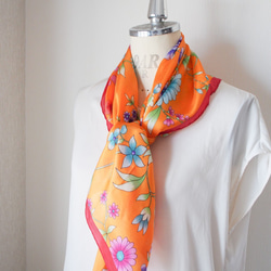 土耳其·東方圍巾·真絲藝術A25·橙色·免費送貨·2020年母親節 第5張的照片