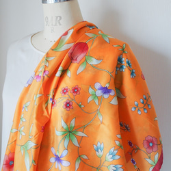 土耳其·東方圍巾·真絲藝術A25·橙色·免費送貨·2020年母親節 第8張的照片