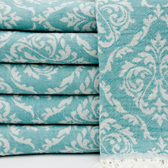 【特集掲載】トルコ・タオル・ペシュテマル・アラベスク・ミントグリーン・再販 1枚目の画像