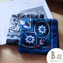 東方手帕，柔軟的棉質B01-02-03，藍綠色，免費送貨 第2張的照片