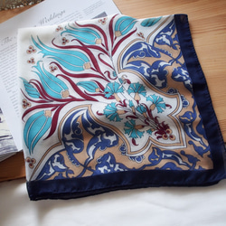 東方手帕，柔軟的棉布F02，藍綠色，免費送貨 第2張的照片