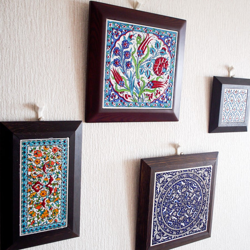 トルコ陶器　キュタフヤ　パネルタイル6枚　大型 楽天市場】【15%OFFクーポン対象】トルコ陶器 手書きタイルのパネル