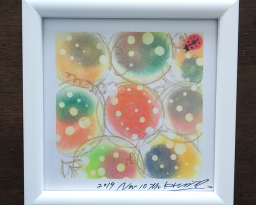 Colorful smile】パステルアート パステルアート原画 額付き