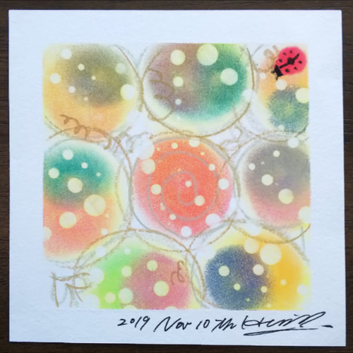 Colorful smile】パステルアート パステルアート原画 額付き