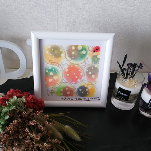 Colorful smile】パステルアート パステルアート原画 額付き(壁掛け