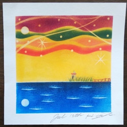 【水の心旅～海の声～】パステルアート原画　額付き(壁掛け&スタンド型） 4枚目の画像