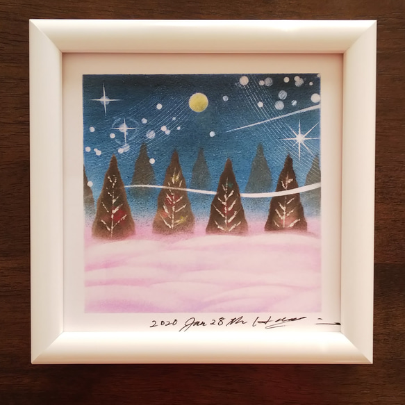 冬木立】パステルアート原画 額付き(壁掛け&スタンド型） 絵画 hrk422