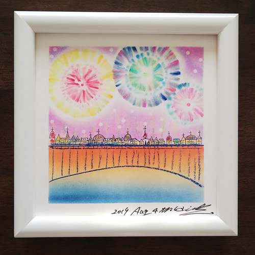なお！パステル画　原画 パステルアート 明日への希望の光 パステル画原画 絵画 T's Arts