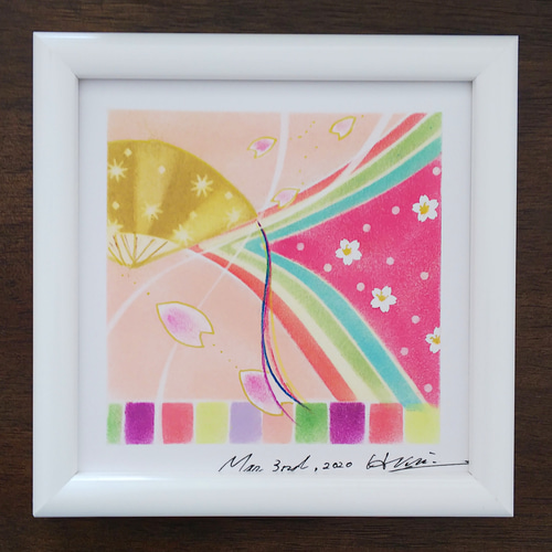 ひな祭り2020】パステルアート原画 展示品 絵画 hrk422 通販 8711004