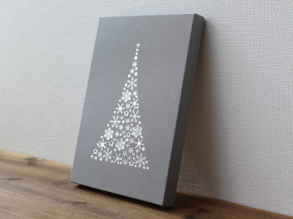 スノーツリーのファブリックパネル A5-504◆グレー/銀 3枚目の画像