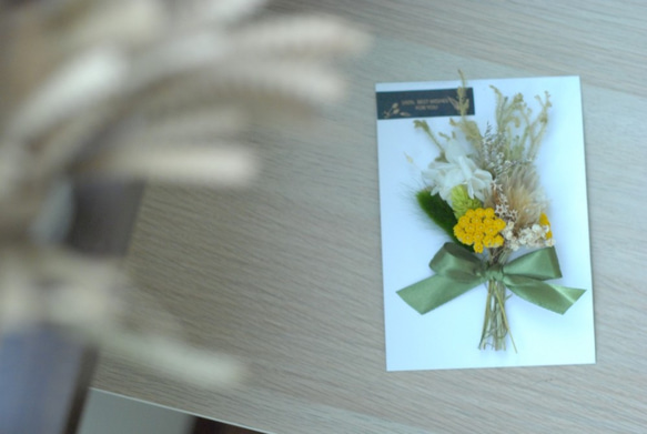 乾燥花磁貼卡-祝福款 冰箱貼 乾燥花卡片 第2張的照片