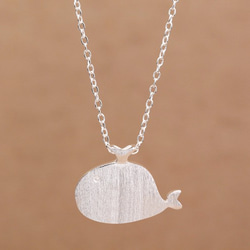 925純銀可愛胖鯨魚項鏈 Sterling Silver whale necklace 第1張的照片