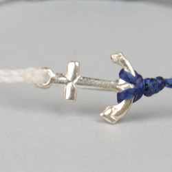 純銀船錨手鏈,腳鏈,線材可以碰水可以客制化顏色Sterling Silver Anchor charm bracelet 第3張的照片