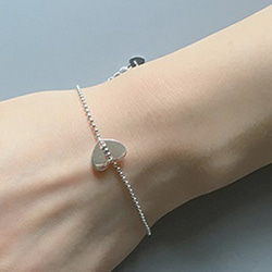 colorido S925純銀圓球珠子豆豆愛心型細款手鏈 Sterling Silver heart bracelet 第2張的照片