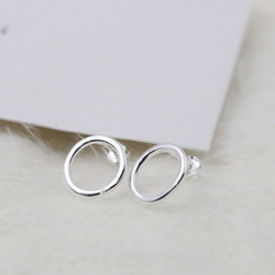 colorido幾何圓形S925純銀耳釘 Sterling silver circle earrings 第2張的照片