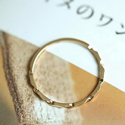 colorido14K金超閃光刻痕戒指很美喔(非鍍金)Real 14K gold curving style ring 第5張的照片