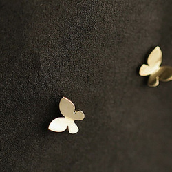 colorido 純正14K黃金光面迷你閃亮蝴蝶耳釘 real 14K gold butterfly earrings 第2張的照片