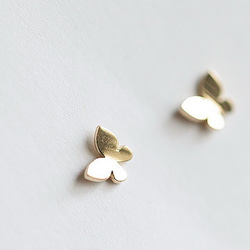 colorido 純正14K黃金光面迷你閃亮蝴蝶耳釘 real 14K gold butterfly earrings 第3張的照片