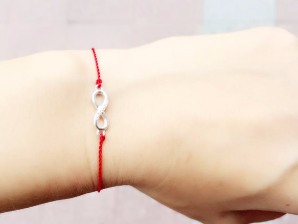 colorido925純銀無限愛手鍊(可以戴著洗澡喔)sterling silver infinite bracelet 第3張的照片