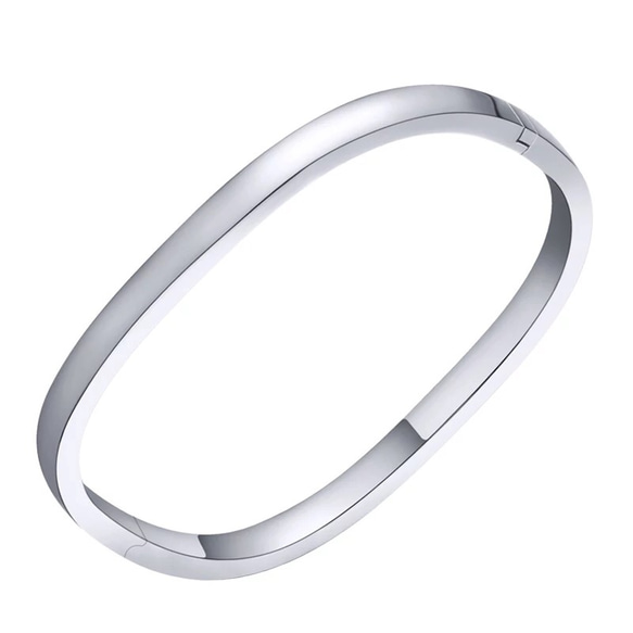 colorido 925純銀簡約方型手環，有卡揗可打開配戴 silver square bracelet 第5張的照片