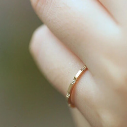 colorido 純正14k金溫柔花環鋯鑽鑲嵌戒指 第4張的照片