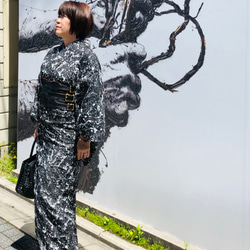 半襦袢　綿100 着物　黒　可愛い　ハンドメイド　きもの　レディース 半襦袢 綿100 着物 黒 可愛い ハンドメイド きもの レディース