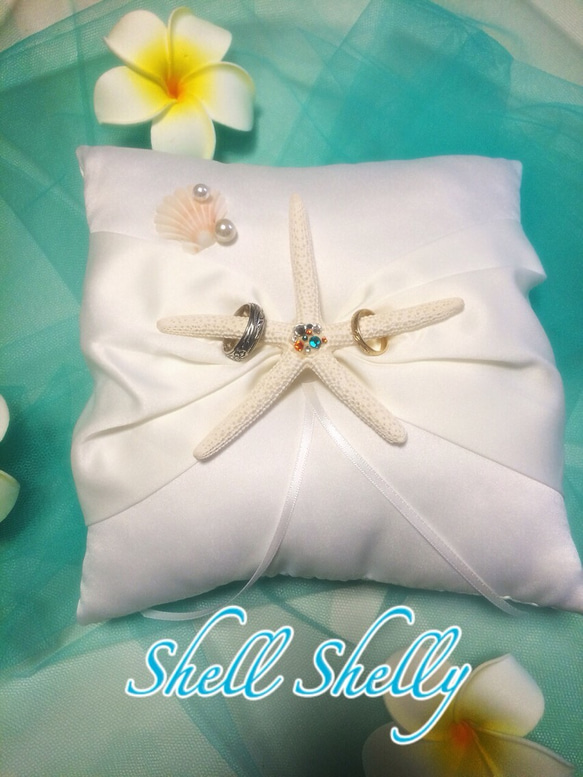 starfish&ribbon Wedding ring pillow 1枚目の画像