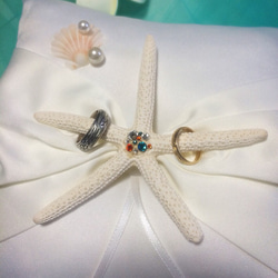 starfish&ribbon Wedding ring pillow 2枚目の画像