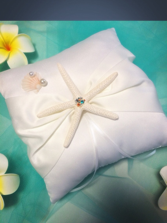 starfish&ribbon Wedding ring pillow 3枚目の画像