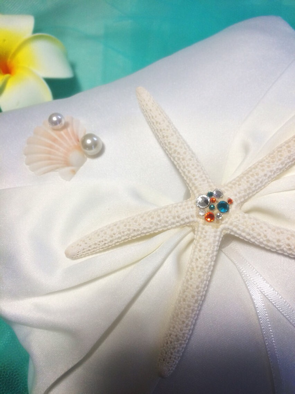 starfish&ribbon Wedding ring pillow 4枚目の画像