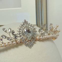 Swarovski 水晶珍珠皇冠/婚禮頭飾 第2張的照片