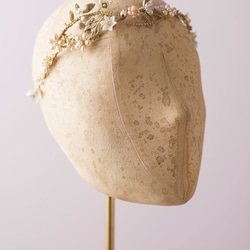 Dancing in the blossom Gold brass freshwater pearl headpiece 第3張的照片