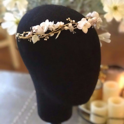 Boho like rain---handmade fabric hydrangea  headpiece 婚禮頭飾 第5張的照片