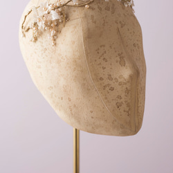 雨---アンティークゴールド真鍮、パールヘッドピースの結婚式の頭飾りのように自由奔放に生きます 3枚目の画像