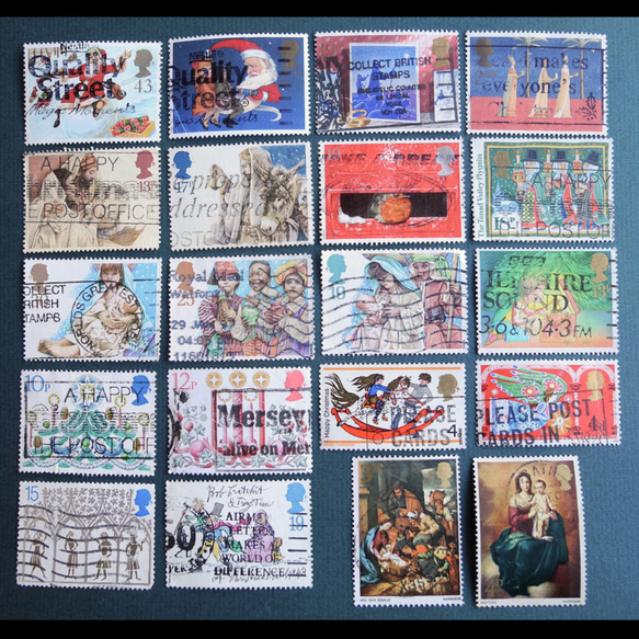 【送料無料】使用済みクリスマス切手20枚（消印） 1枚目の画像