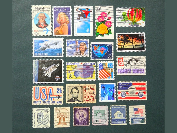 送料無料】使用済み外国切手23枚（アメリカ） 包装紙・ラッピング