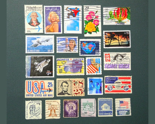 アメリカ USA 使用済み切手９枚セット 送料無料】使用済み外国切手23枚（アメリカ） 包装紙・ラッピング